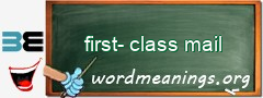 WordMeaning blackboard for first-class mail